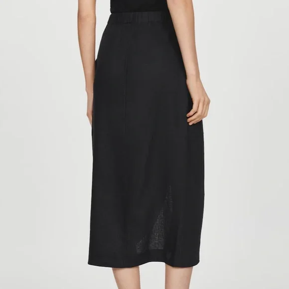 MANGO Linen-Blend Wrap Skirt - Picture 10 of 10